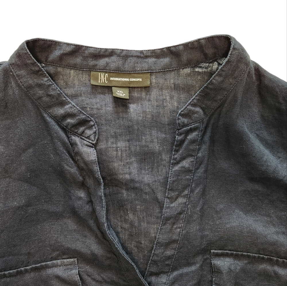 INC Button Up Utility Top - Picture 4 of 5